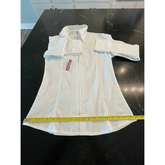 NWT Schneiders Cowgirl Royalty zip front long sleeve white show shirt L - Picture 6 of 10